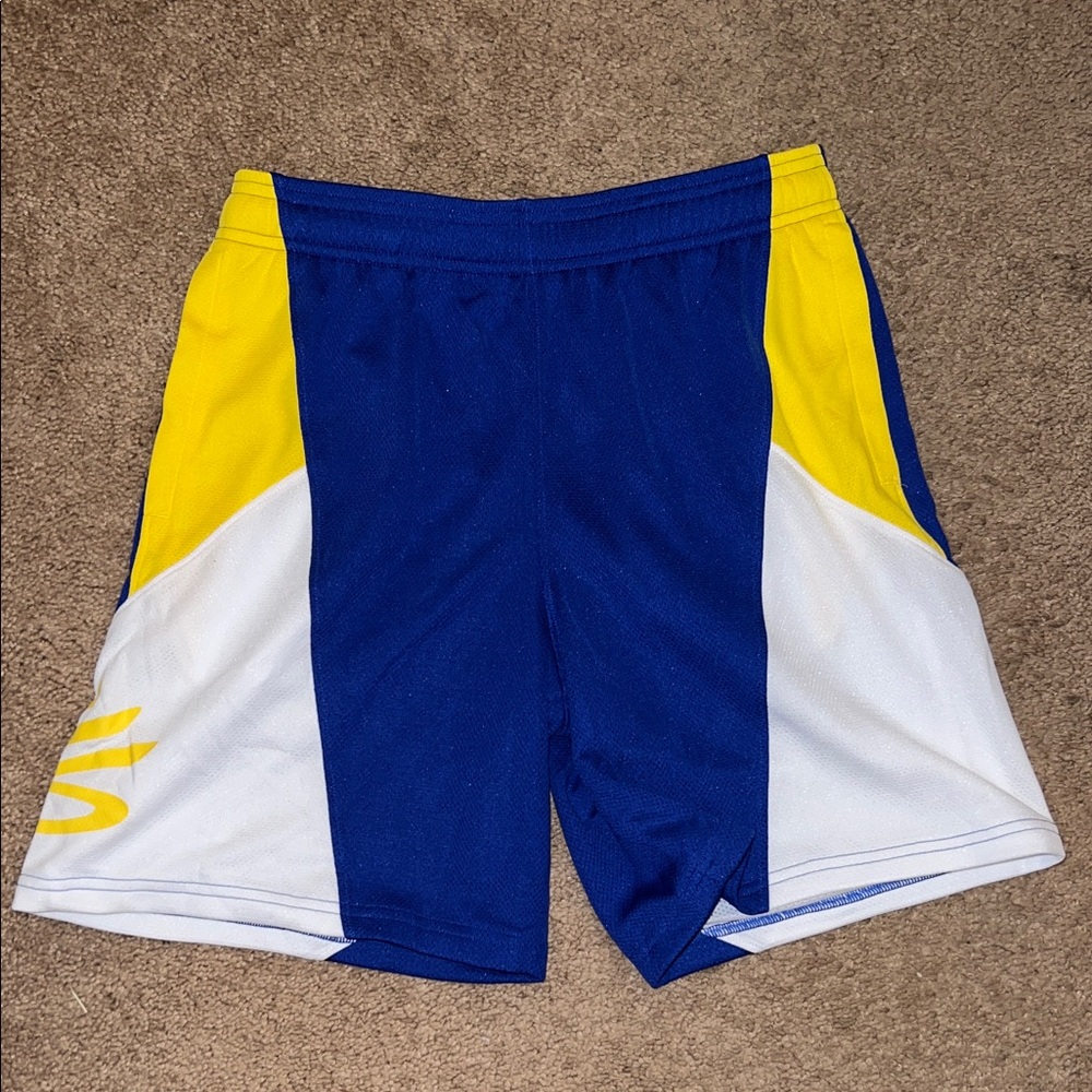 Under Armour Curry Boys Splash Shorts YLG | Blue Yellow White